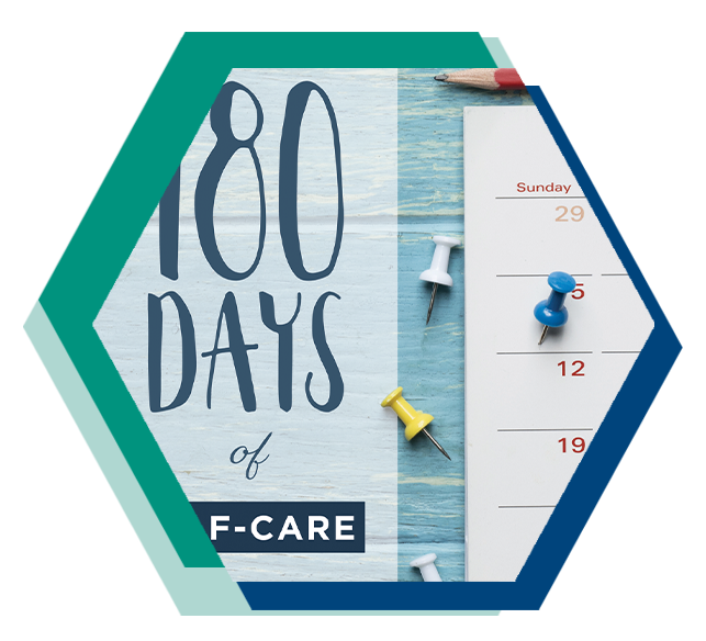 Thumbnail of the book 180 Days of Self-Care that corresponds with the mini-course and playlist